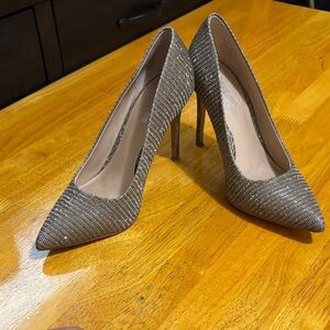 Carlos Santana Glittering Silver Heels